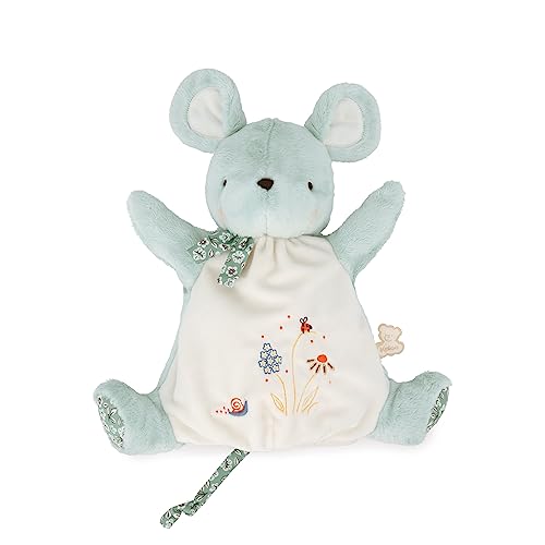 KALOO - Kleine Lieder – Schmusetuch mit grüner Maus – Schmusetuch für Babys – Plüsch Handpuppe 24 cm – Erlebnisspiel – ab Geburt, K210003 von KALOO