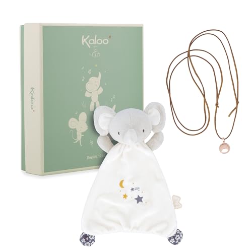 KALOO - Kuschelset Elefant + Bola-Halskette Geburt - Geschenk für die Schwangerschaft - Sanftheit und Harmonie ab der Schwangerschaft - Geschenkbox - K210013 von KALOO
