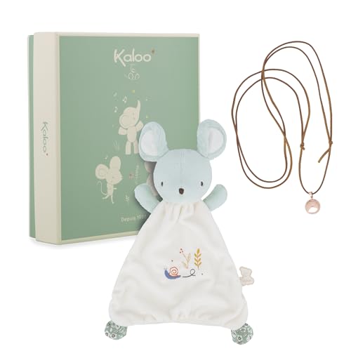 KALOO - Kuschelset Maus + Bola-Halskette Geburt - Geschenk für die Schwangerschaft - Sanftheit und Harmonie ab der Schwangerschaft - Geschenkbox - K210014 von KALOO