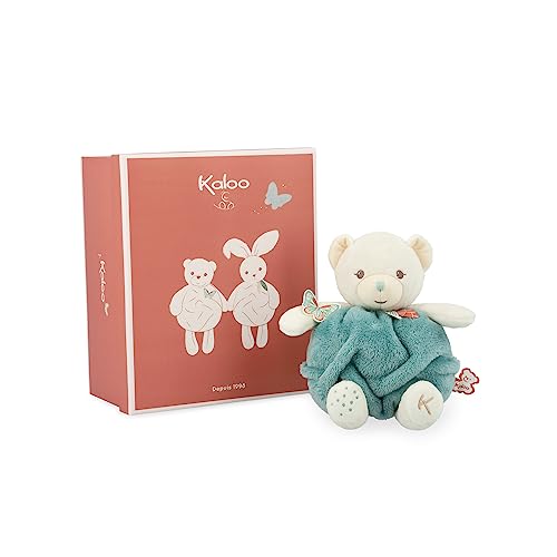 KALOO - Feder – Liebesblase Bär grün – Teddybär weich 23 cm – kleines Kuscheltier Baby – entwickelt die Haptik – schöne Geschenkbox – ab der Geburt, K214000 von KALOO