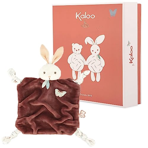KALOO - Plume - Hasen-Trösterchen, Zimtfarben 26 cm Baby-Schmusetuch, Ultra-Weich - Tastsinn - Hübsche Personalisierbare Geschenkbox - Ab Geburt, K214005 von KALOO