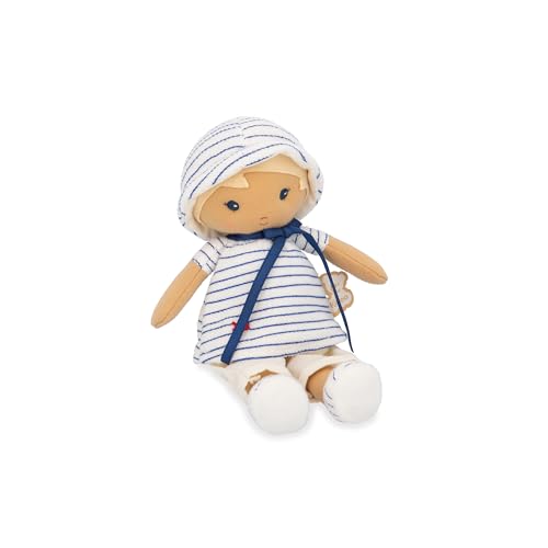 KALOO - Tendresse - Meine Erste Stoffpuppe Eli - 25 cm Große Puppe - Matrosenstil - Hübsche Geschenkbox - Personalisierbares Band - Ab Geburt, K200012 von KALOO