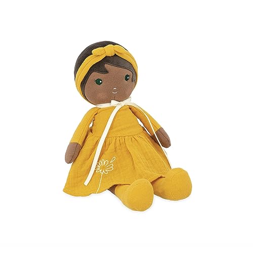 KALOO - Tendresse - Meine Erste Stoffpuppe Naomie - 25 cm Große Puppe - Gelbes Kleid - Geschenkbox und Personalisierbares Band - Ab Geburt, K200008 von KALOO
