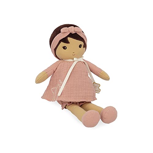 KALOO - Tendresse – My First Amandine Doll – Cloth Doll 32 cm – Pink Chiffon Dress – Matte Skin – Pretty Gift Box and Personalised Ribbon – from Birth von KALOO