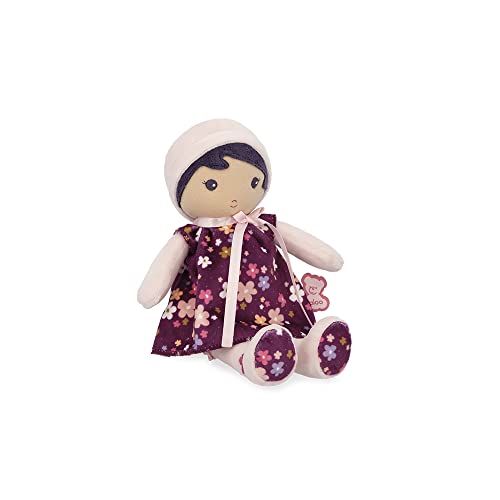 KALOO - Tendresse - My First Doll in Purple Fabric - Cloth Doll 25 cm - Micro Velvet Flower Dress - Beautiful Gift Box and Personalised Ribbon - from Birth K200001 von KALOO