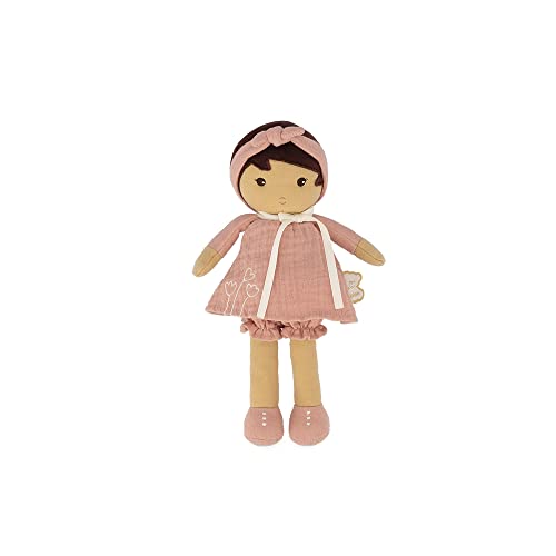 KALOO - Tendresse – Meine 1. Puppe aus Amandin-Stoff – Stoffpuppe 25 cm – Rosa aus Chiffon – Matte Haut – schöne Geschenkbox und Band personalisierbar – ab der Geburt K20004 von KALOO