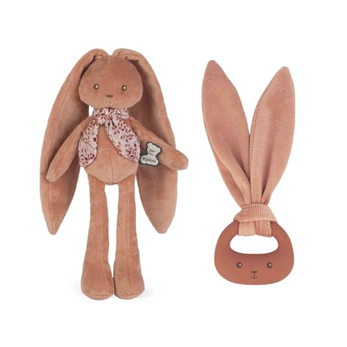 Kaloo - Baby Geschenkset zur Geburt - 2 Stück: Schmusetuch Kaninchen 25 cm + Silikon-Beißring - Lapinoo - Farbe Terracotta - ab Geburt - K390040 Kaloo - Baby Geschenkset zur Geburt - 2 Stück: Schmusetuch Kaninchen 25 cm + Silikon-Beißring - Lapinoo - Farbe Terracotta - ab Geburt - K390040 von KALOO