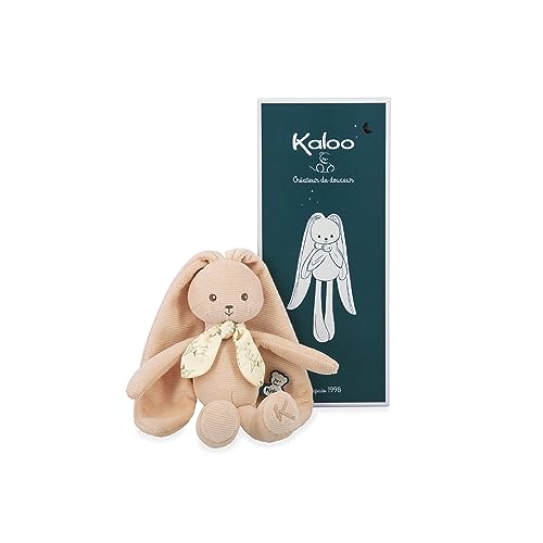 KALOO - Lapinoo - Pfirsichfarbener Hase - Baby-Plüschtier aus Cord - 25 cm - Sehr Weiches Material - Geschenkbox - Ab Geburt, K218015 von KALOO