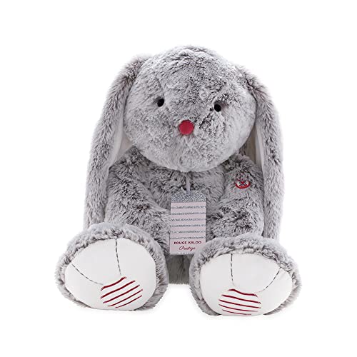 Kaloo - Rouge Kaloo - 55 cm Prestige Grey Léo The Rabbit - Small Silky-Furred Soft Toy - Big-Eared Rabbit Plush - 0 Months +, K963539 von KALOO