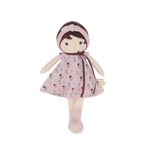 KALOO – Tendresse – Meine 1. Stoffpuppe Léonie – 32 cm große Stoffpuppe – Cordkleid – hübsche Geschenkbox – personalisierbare Schleife – ab Geburt, K200018 von KALOO