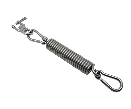 KAMERO Edelstahl V2A Set mit Wirbel und Karabiner, Feder für sanftes Schwingen, geeignet für Hängesitze, Schaukelsitz, Boxsack KAMERO Edelstahl V2A Set mit Wirbel und Karabiner, Feder für sanftes Schwingen, geeignet für Hängesitze, Schaukelsitz, Boxsack von KAMERO