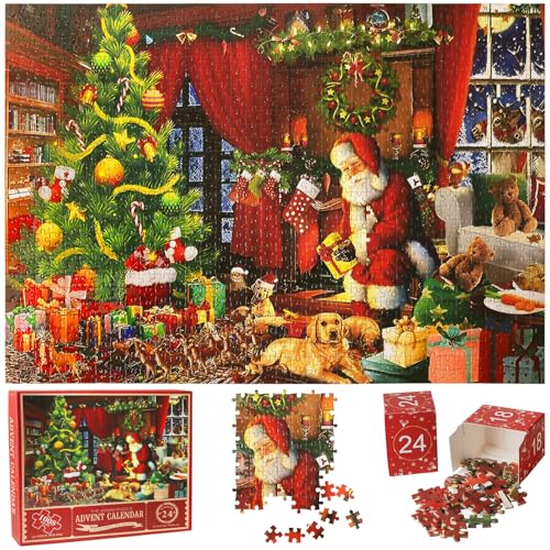 Adventskalender 2024 Jigsaw Puzzles, Weihnachten Puzzles 1008 Teile Weihnachtspuzzles in 24 Boxen, 24 Tage Countdown Geschenke für Jungen Mädchen, Wanddekoration für Zuhause, 70 x 50 cm Adventskalender 2024 Jigsaw Puzzles, Weihnachten Puzzles 1008 Teile Weihnachtspuzzles in 24 Boxen, 24 Tage Countdown Geschenke für Jungen Mädchen, Wanddekoration für Zuhause, 70 x 50 cm von KAMEUN