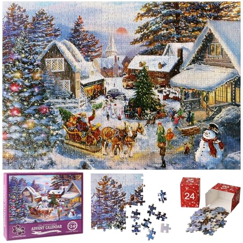 Adventskalender 2024 Jigsaw Puzzles, Weihnachten Puzzles 1008 Teile Weihnachtspuzzles in 24 Boxen, 24 Tage Countdown Geschenke für Jungen Mädchen, Wanddekoration für Zuhause, 70 x 50 cm Adventskalender 2024 Jigsaw Puzzles, Weihnachten Puzzles 1008 Teile Weihnachtspuzzles in 24 Boxen, 24 Tage Countdown Geschenke für Jungen Mädchen, Wanddekoration für Zuhause, 70 x 50 cm von KAMEUN