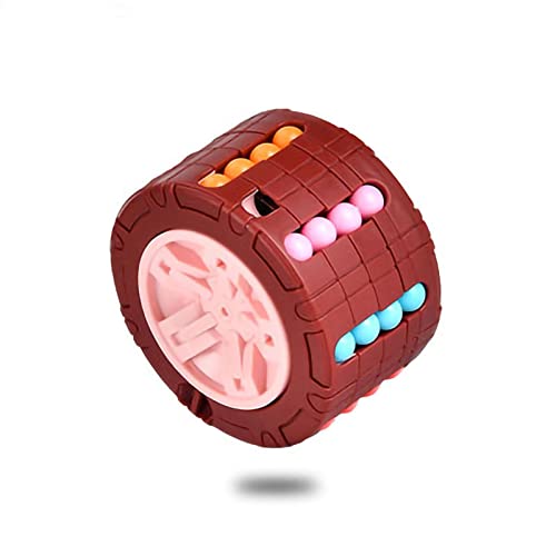 KAMINRUN Magic Bean Wheel Cube, rotierende Bohne Fidget Spielzeug, rotierende Würfel Stress Relief Spielzeug, Fingerspitzen Dekompression Würfel kreative Lernspielzeug für Kinder und Erwachsene (rot) von KAMINRUN