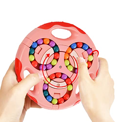KAMINRUN Rotating Magic Bean,IQ Game Cube Toy, Patience Games Magic Bean, Magic Bean Rotating Cube Toys, Cube Magic Bean, Creative Decompression Fidget Toy for Adults and Children.(Pink) von KAMINRUN