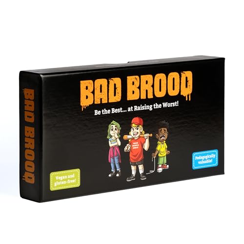 KAMPFHUMMEL Bad Brood – Raise Your Child as Bad as Possible, Sarcastic Card Game for People with Dark Humor, Ages 16+, 3-6 Players English Version KAMPFHUMMEL Bad Brood – Raise Your Child as Bad as Possible, Sarcastic Card Game for People with Dark Humor, Ages 16+, 3-6 Players English Version von KAMPFHUMMEL