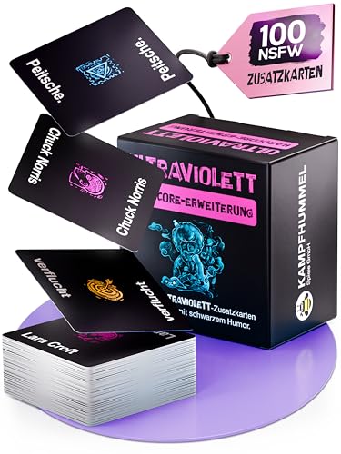KAMPFHUMMEL Ultraviolett – Hardcore-Erweiterung mit 100 neuen Spielkarten I NSFW-Zusatzkarten spielbar mit dem Mal-Rate-Partyspiel Ultraviolett I Offizielle Ergänzung zum Hauptspiel ab 16 Jahren von KAMPFHUMMEL
