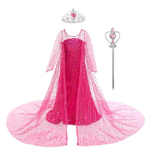 KANDEMY Mädchen Elsa Kostüm Prinzessin Schneekönigin Verkleidung Kinder Kleid mit Umhang Glänzende Faschingskosüme für Karneval Party Cosplay KANDEMY Mädchen Elsa Kostüm Prinzessin Schneekönigin Verkleidung Kinder Kleid mit Umhang Glänzende Faschingskosüme für Karneval Party Cosplay von KANDEMY