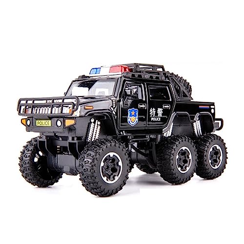 for:Druckgussautomobile FÜR: Hummer H2 Pickup Alloy Police 1/28 Druckguss-Geländewagenmodell, Simulation Von Sound Und Licht Sammeldekorationen (Size : A) von KANDUO