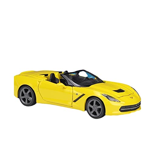 KANDUO for:Druckgussautomobile Für: 1:24 Corvette 2014 Corvette Stingray Convertible Yellow Faux Alloy Modellauto Sammeldekorationen (Size : D) von KANDUO