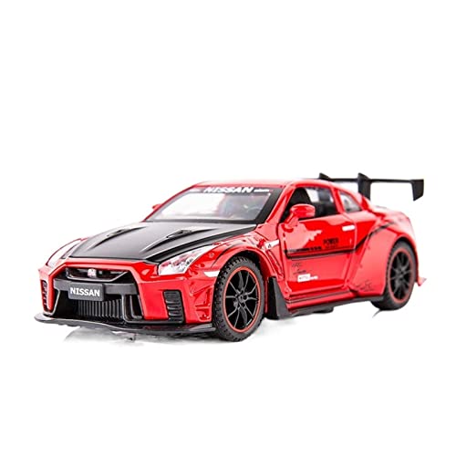 KANDUO for:Druckgussautomobile Für: 1:32 Nissan GTR R35 R34 Rennmodellauto Druckguss Sound Und Licht Sammeldekorationen (Size : B) von KANDUO