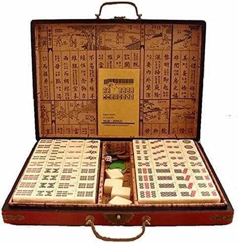 Mahjong Tiles, Mahjong Spiel, Mahjong Mahjong Chinesisch, mit Box, Brettspiel, 144 traditionelle chinesische Mahjong-Spiele, geeignet für Unterhaltung auf Partys von KANGKKAI