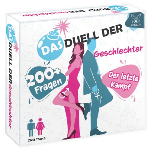 Das Duell der Geschlechter – Witziges Partyspiel ab 14 Jahren | 200+ Fragen für Männer und Frauen | Kartenspiel für Erwachsene Paare & Freunde | Lustiges Geschenk für Junggesellenabschied & Spieleaben Das Duell der Geschlechter – Witziges Partyspiel ab 14 Jahren | 200+ Fragen für Männer und Frauen | Kartenspiel für Erwachsene Paare & Freunde | Lustiges Geschenk für Junggesellenabschied & Spieleaben von KANGUR