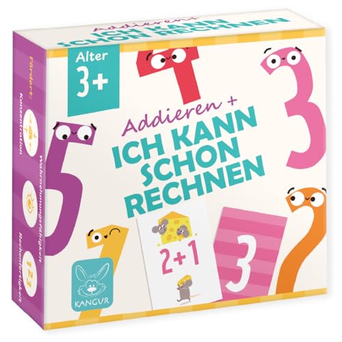 Ich Kann Schon Rechnen Addieren Lernspiel für Kinder ab 3 Jahren Mathematik Spiel zum Zahlen Lernen und Addieren mit 36 Spielkarten Bunte Karten für Vorschule Kindergarten und Grundschule Ich Kann Schon Rechnen Addieren Lernspiel für Kinder ab 3 Jahren Mathematik Spiel zum Zahlen Lernen und Addieren mit 36 Spielkarten Bunte Karten für Vorschule Kindergarten und Grundschule von KANGUR