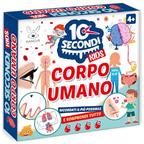 KANGUR 10 Secondi Kids Corpo Umano Gioco Educativo per Bambini 4+ Con 48 Carte Sviluppa Memoria Concentrazione Osservazione Anatomia Umana von KANGUR