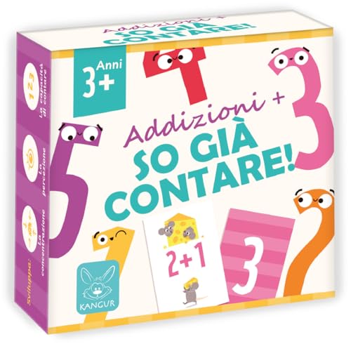 KANGUR Addizioni Gioco Educativo So Già Contare 3+ Anni Imparo a Contare Gioco di Carte Matematica per Bambini 36 Carte Colori Numeri Divertente e Didattico von KANGUR