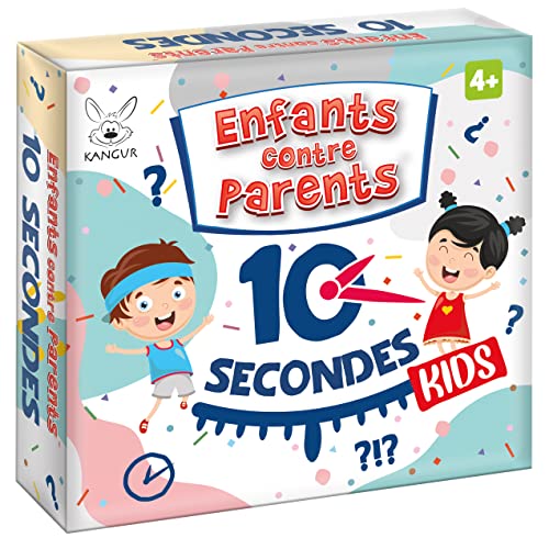 KANGUR Kinder gegen Eltern 10 Sekunden Familienspiel Gesellschaftsspiel für Kinder und Erwachsene Quiz Kartenspiel 4+ von KANGUR
