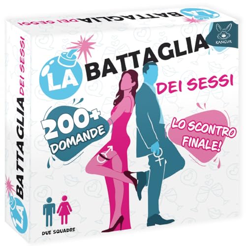 KANGUR La Battaglia dei Sessi – Gioco Divertente per Adulti e Adolescenti 14+ | 200+ Domande | 2 Squadre | Serata di Risate, Regalo Perfetto per Feste, Coppie e Amici KANGUR La Battaglia dei Sessi – Gioco Divertente per Adulti e Adolescenti 14+ | 200+ Domande | 2 Squadre | Serata di Risate, Regalo Perfetto per Feste, Coppie e Amici von KANGUR