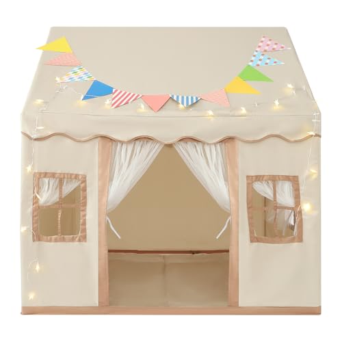 2 in 1 Kinderzelt für Drinnen mit Gepolsterter Matte, Gaze Vorhang und Lichtern, Kinder Spielzelt, Kinderzimmer Dekor- Lesezelt, Prinzessin Zelt, Kinderspielhaus 120x100x130cm 2 in 1 Kinderzelt für Drinnen mit Gepolsterter Matte, Gaze Vorhang und Lichtern, Kinder Spielzelt, Kinderzimmer Dekor- Lesezelt, Prinzessin Zelt, Kinderspielhaus 120x100x130cm von KAPIPALA