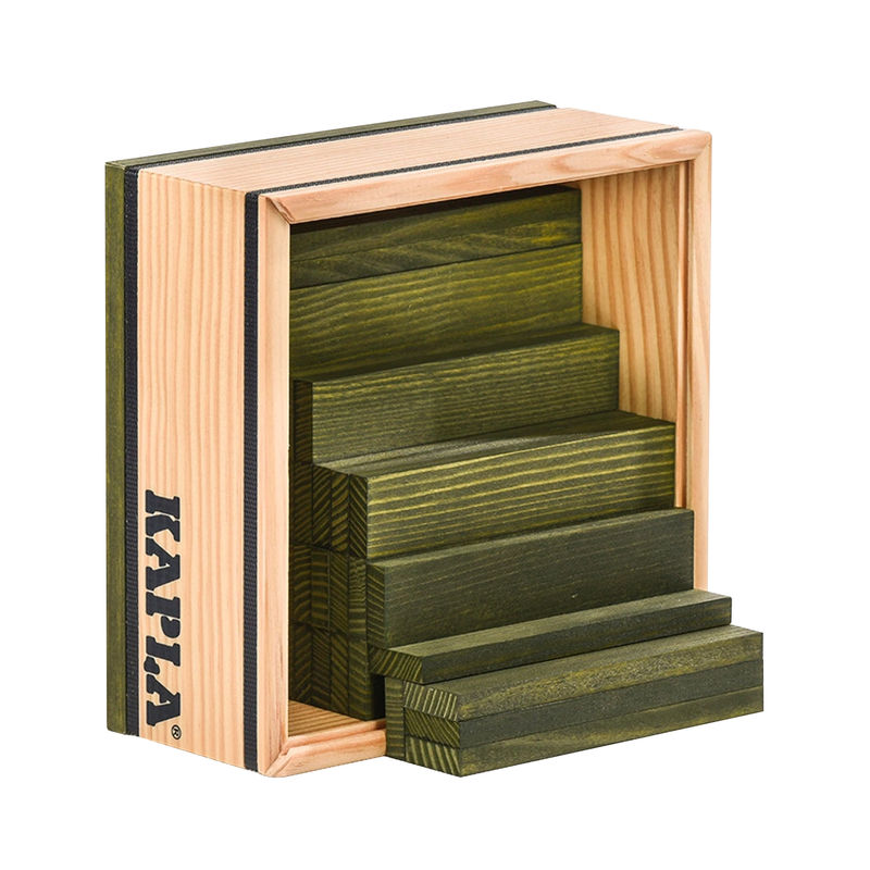 Holzbauplättchen QUADRATE 40-teilig in grün von KAPLA®