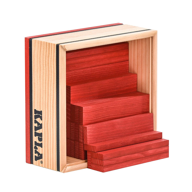 Holzbauplättchen QUADRATE 40-teilig in rot von KAPLA®