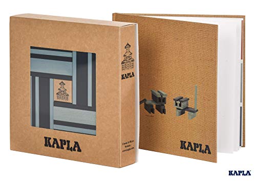 KAPLA 9000105 Holzplättchen 40er Box Blau + Buch, 4 Jahre to 12 Jahre, 1 Stück von Kapla