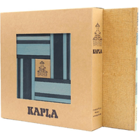 KAPLA BB 40 Holzbausteine hellblau/dunkelblau - Buch & Farben Set von KAPLA