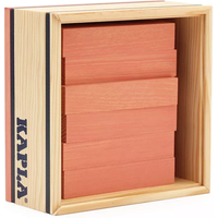KAPLA C40ROSE 40er QUADRATE - 40 Holzplättchen, rosa von KAPLA
