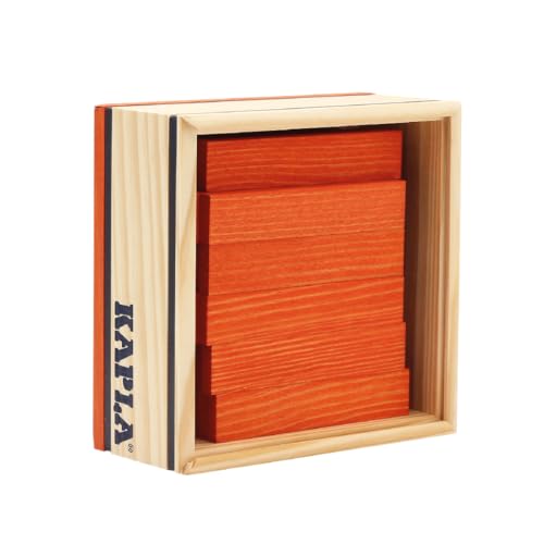 Kapla 9000154 Holzplättchen 40-teilig in Box Orange von KAPLA