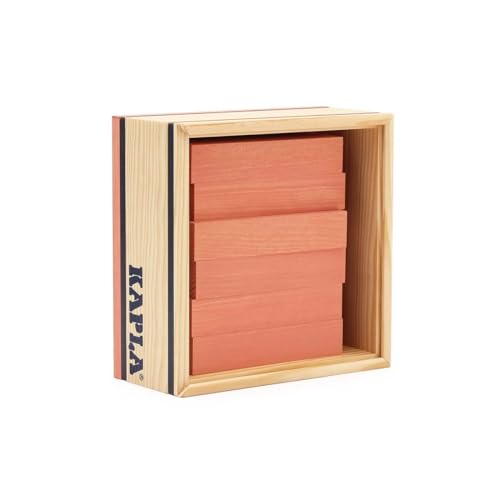 Kapla 9000161 Holzplättchen 40-teilig in Box rosa von KAPLA