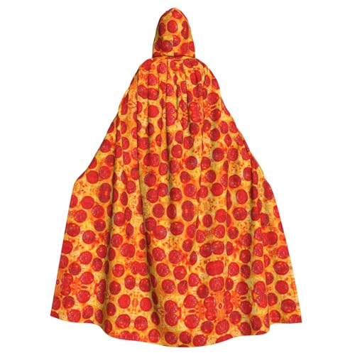 3D-Pepperoni-Druck, 140 cm Länge, Vampir-Kapuzenumhang, Kapuzenumhang für Halloween, Rollenspiele mit Krawatte 3D-Pepperoni-Druck, 140 cm Länge, Vampir-Kapuzenumhang, Kapuzenumhang für Halloween, Rollenspiele mit Krawatte von KAPPTYY