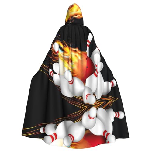 Bowlingball-Druck, 140 cm Länge, Vampir-Kapuzenumhang, Kapuzenumhang für Halloween, Rollenspiele mit Krawatte Bowlingball-Druck, 140 cm Länge, Vampir-Kapuzenumhang, Kapuzenumhang für Halloween, Rollenspiele mit Krawatte von KAPPTYY