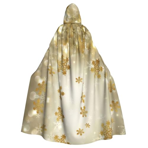Goldener Seiden-Weihnachtsdruck, 140 cm Länge, Vampir-Kapuzenumhang, Kapuzenumhang für Halloween, Rollenspiele mit Krawatte Goldener Seiden-Weihnachtsdruck, 140 cm Länge, Vampir-Kapuzenumhang, Kapuzenumhang für Halloween, Rollenspiele mit Krawatte von KAPPTYY