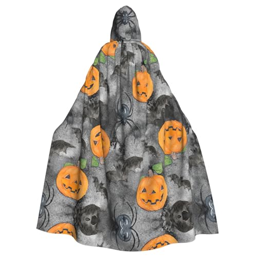 Halloween-Kürbis-Druck, 140 cm Länge, Vampir-Kapuzenumhang, Kapuzenumhang für Halloween, Rollenspiele mit Krawatte Halloween-Kürbis-Druck, 140 cm Länge, Vampir-Kapuzenumhang, Kapuzenumhang für Halloween, Rollenspiele mit Krawatte von KAPPTYY
