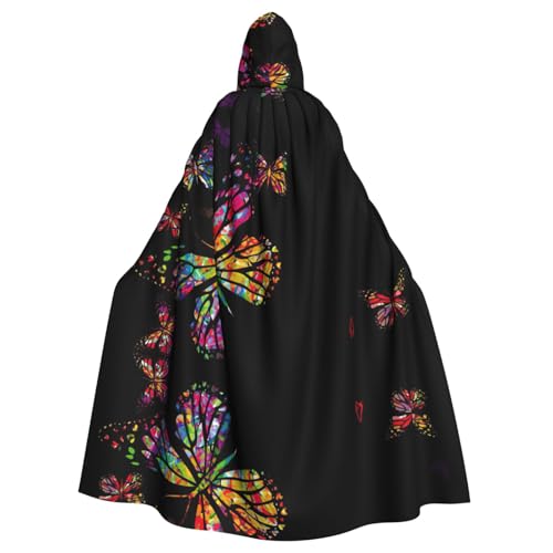 Hübscher Schmetterlingsaufdruck, 140 cm Länge, Vampir-Kapuzenumhang, Kapuzenumhang für Halloween, Rollenspiele mit Krawatte Hübscher Schmetterlingsaufdruck, 140 cm Länge, Vampir-Kapuzenumhang, Kapuzenumhang für Halloween, Rollenspiele mit Krawatte von KAPPTYY