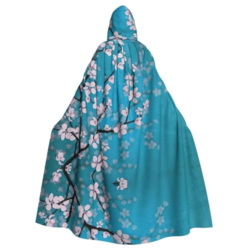 Japanischer Kirschblumen-Druck, 140 cm Länge, Vampir-Kapuzenumhang, Kapuzenumhang für Halloween, Rollenspiele mit Krawatte Japanischer Kirschblumen-Druck, 140 cm Länge, Vampir-Kapuzenumhang, Kapuzenumhang für Halloween, Rollenspiele mit Krawatte von KAPPTYY