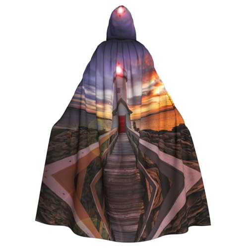 Leuchtturm-Druck, 140 cm Länge, Vampir-Kapuzenumhang, Kapuzenumhang für Halloween, Rollenspiele mit Krawatte Leuchtturm-Druck, 140 cm Länge, Vampir-Kapuzenumhang, Kapuzenumhang für Halloween, Rollenspiele mit Krawatte von KAPPTYY