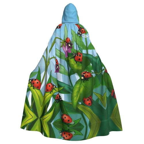 Marienkäfer-Druck, 140 cm Länge, Vampir-Kapuzenumhang, Kapuzenumhang für Halloween, Rollenspiele mit Krawatte Marienkäfer-Druck, 140 cm Länge, Vampir-Kapuzenumhang, Kapuzenumhang für Halloween, Rollenspiele mit Krawatte von KAPPTYY
