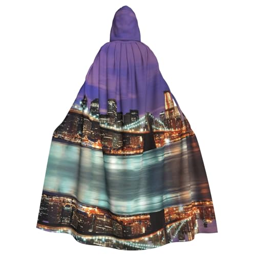 New York Night Printing Vampir-Kapuzenumhang für Erwachsene, 140 cm lang, Kapuzenumhang für Halloween, Rollenspiele mit Krawatte New York Night Printing Vampir-Kapuzenumhang für Erwachsene, 140 cm lang, Kapuzenumhang für Halloween, Rollenspiele mit Krawatte von KAPPTYY