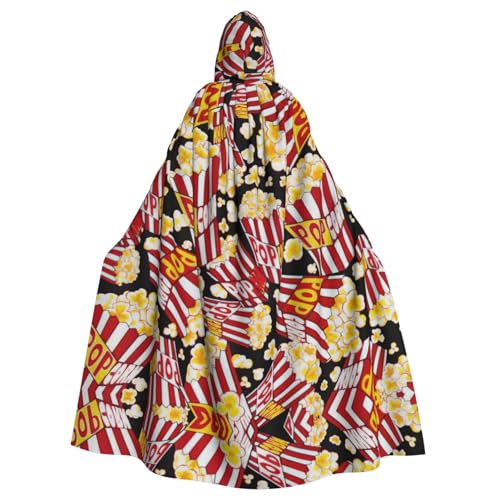 Popcorn-Druck, 140 cm Länge, Vampir-Kapuzenumhang, Kapuzenumhang für Halloween, Rollenspiele mit Krawatte Popcorn-Druck, 140 cm Länge, Vampir-Kapuzenumhang, Kapuzenumhang für Halloween, Rollenspiele mit Krawatte von KAPPTYY